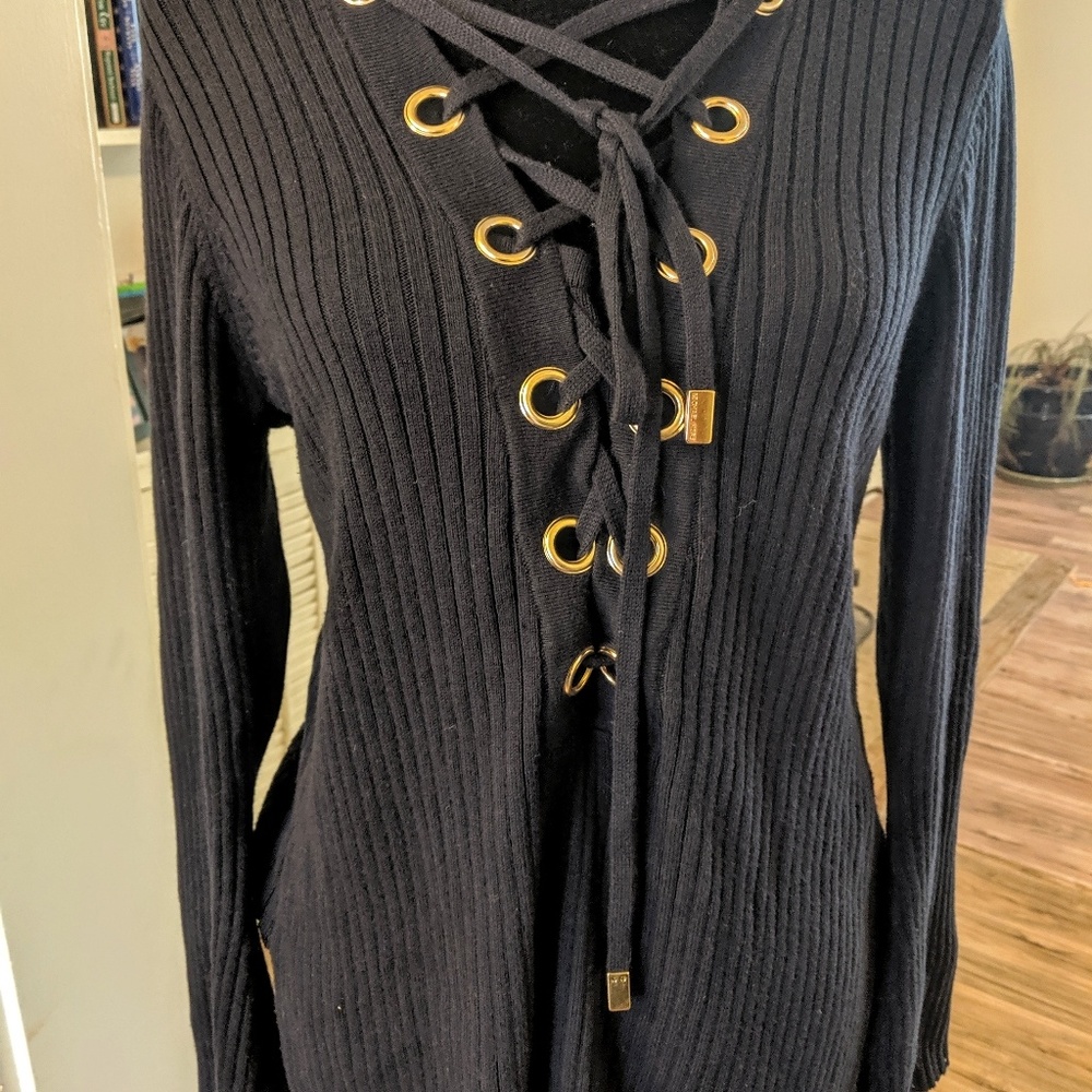 Michael kors. blue. long sweater.